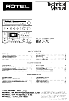 Rotel RMD-70 - Technical manual 